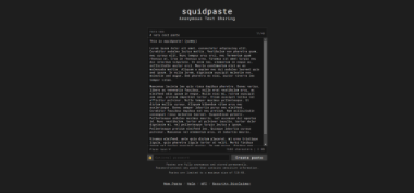 screenshot of squidpaste