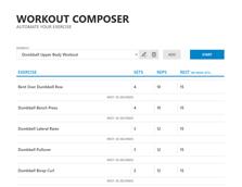 screenshot of Workout Composer